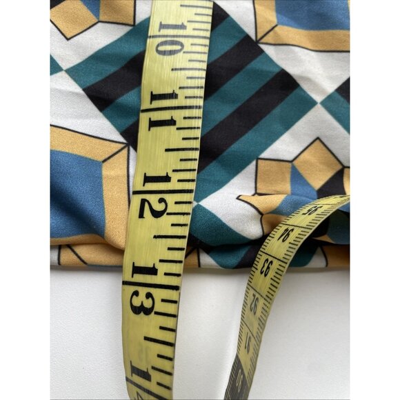 TILED Colorful Geometric Infinity Scarf 52" X 13" Made in Portugal Drapey Lined - Picture 10 of 10